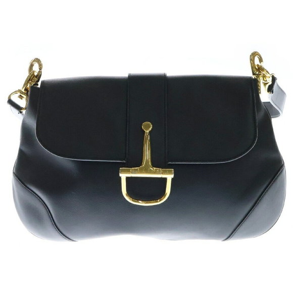 Celine leather Horsebit black Shoulder Bag - Picture 1 of 6